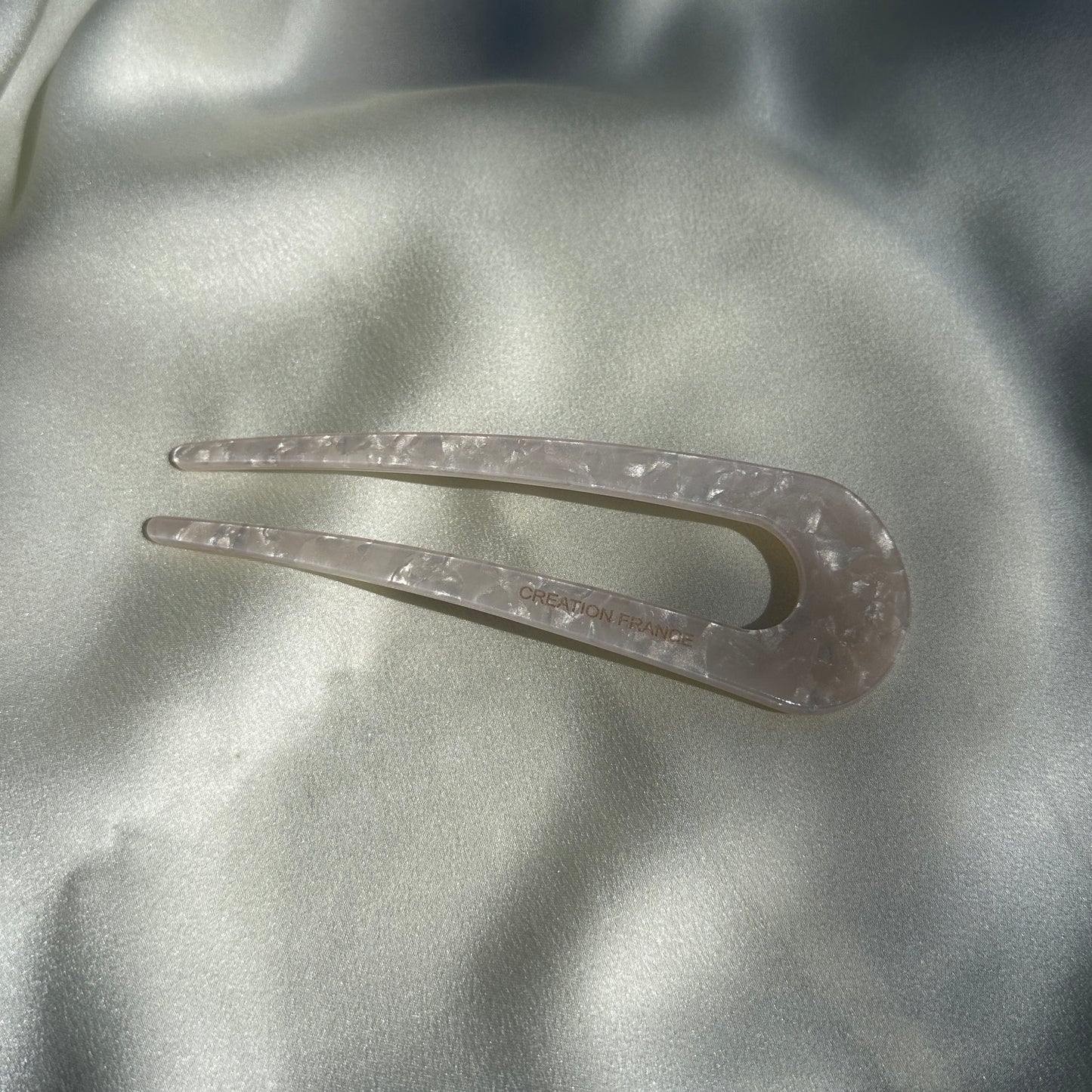 Close up product image of the Classic Vintage Inspired U-Shaped Hairpin Hair Fork showing the Coconut color