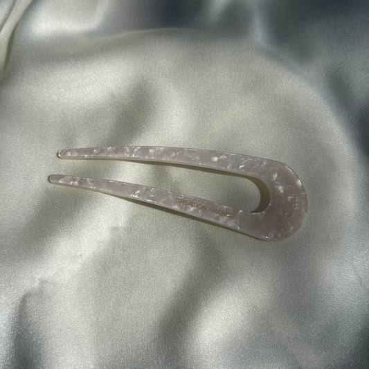 Close up product image of the Classic Vintage Inspired U-Shaped Hairpin Hair Fork showing the Coconut color